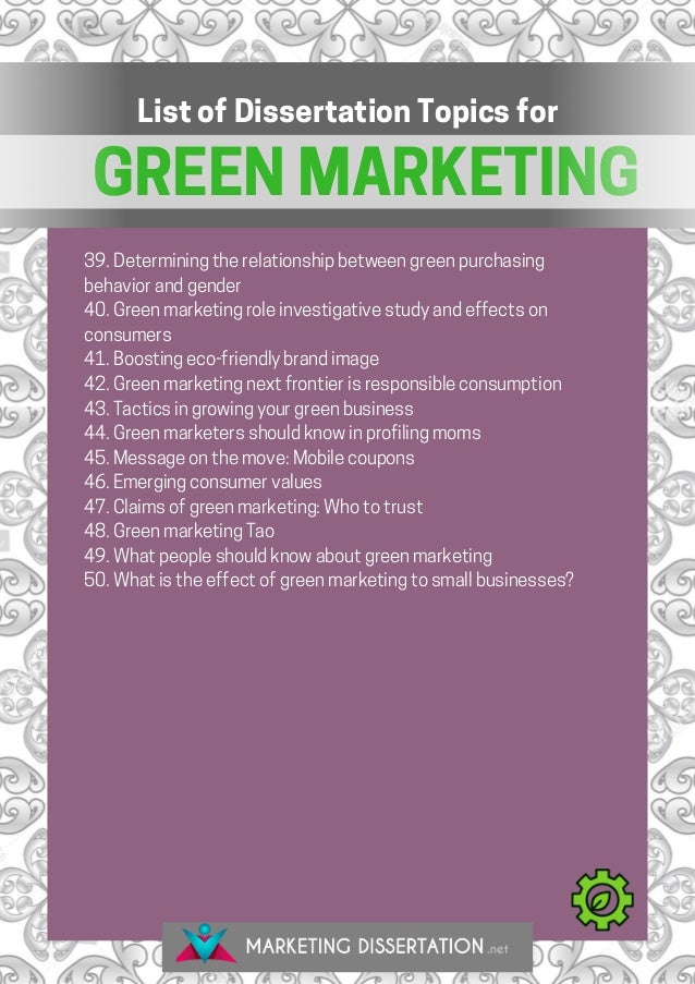 Dissertation report green marketing