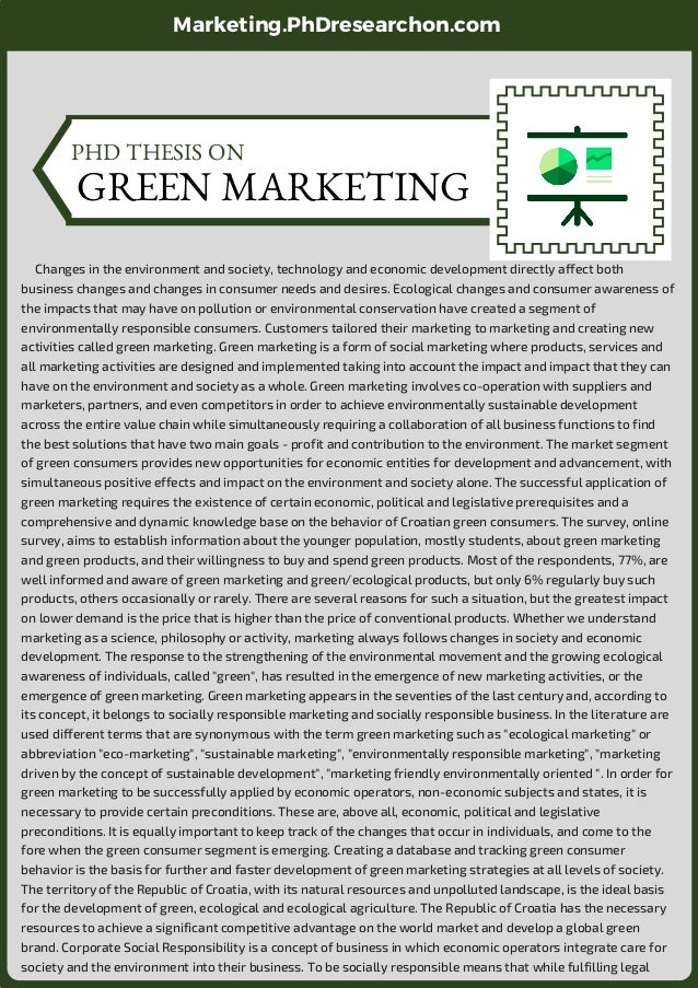 green marketing thesis topic