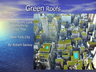 Green  Roofs Green Roofs Look Something Like This  New York City By Robert Sackey 