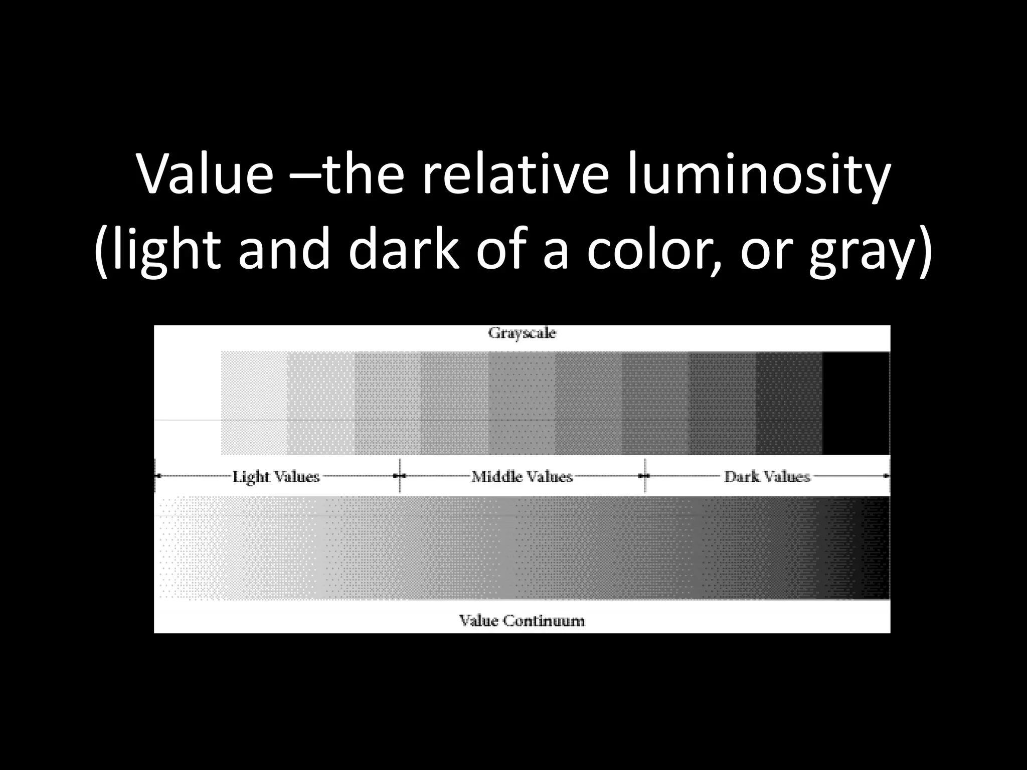 Value –the relative luminosity
(light and dark of a color, or gray)
Thomas Green
 