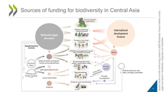Sources of funding for biodiversity in Central Asia
Source:
Novikov
&
Kato
(forthcoming)
based
on
UNDP
Biodiversity
Finance
Initiative
country
pages
and
reports
in
Kazakhstan,
Kyrgyzstan
and
Uzbekistan
11
 