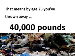 That means by age 25 you’ve
thrown away …
40,000 pounds
 