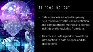 Introduction to data science Course | PPT