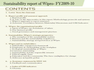 Sustainability report of Wipro- FY2009-10 