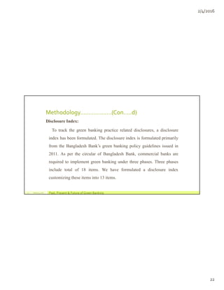 Past, Present & Future of Green Banking in Bangladesh | PDF