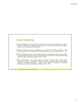 Past, Present & Future of Green Banking in Bangladesh | PDF