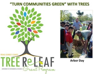 “TURN COMMUNITIES GREEN” WITH TREES
 