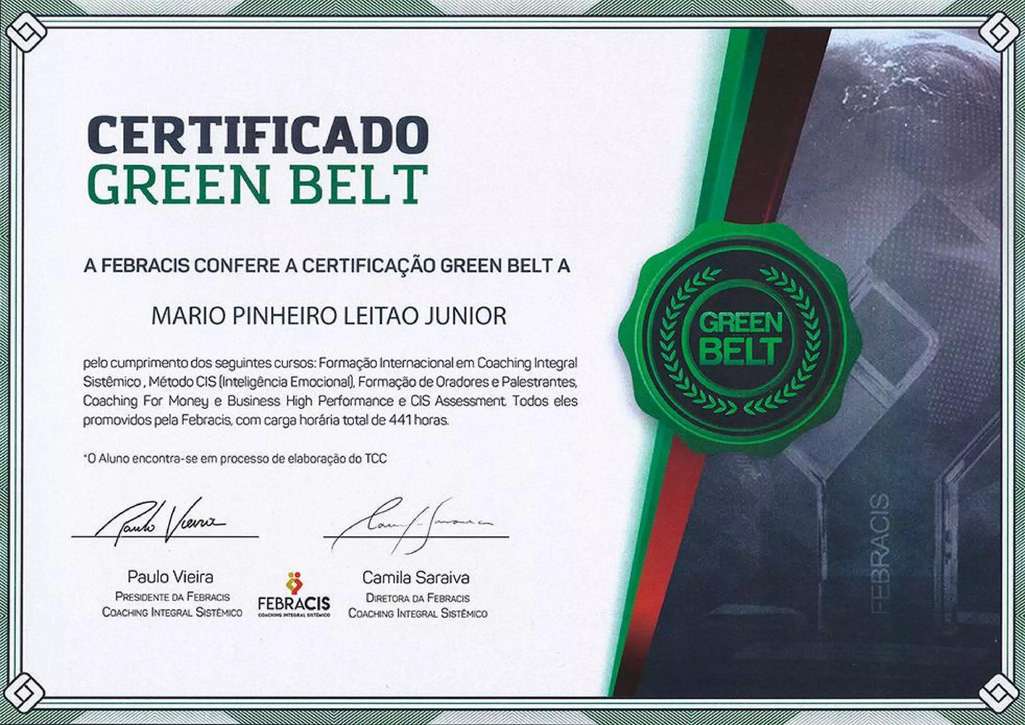 Certificação Febracis Green belt