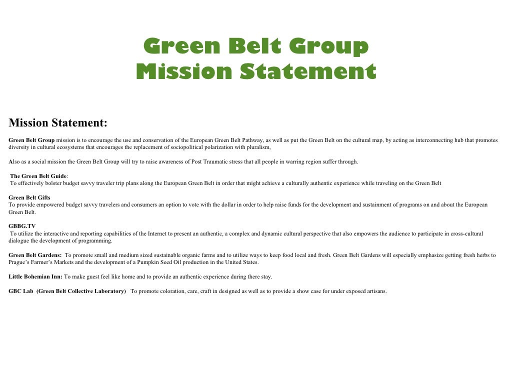 green belt presentation template