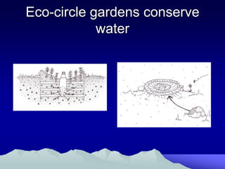 Eco-circle gardens conserve
            water
 