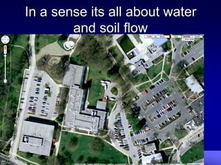 In a sense its all about water
        and soil flow
 