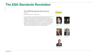 www.erm.com
The ESG Standards Revolution
 