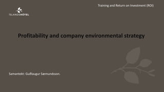 Profitability and company environmental strategy
Samantekt: Guðlaugur Sæmundsson.
Training and Return on Investment (ROI)
 