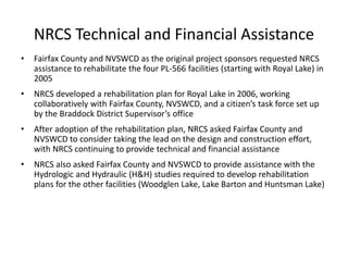 Nvswcd Pohick Creek Watershed: Dam Rehabilitation Dredging and Lake ...