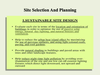Site Selection And Planning
 