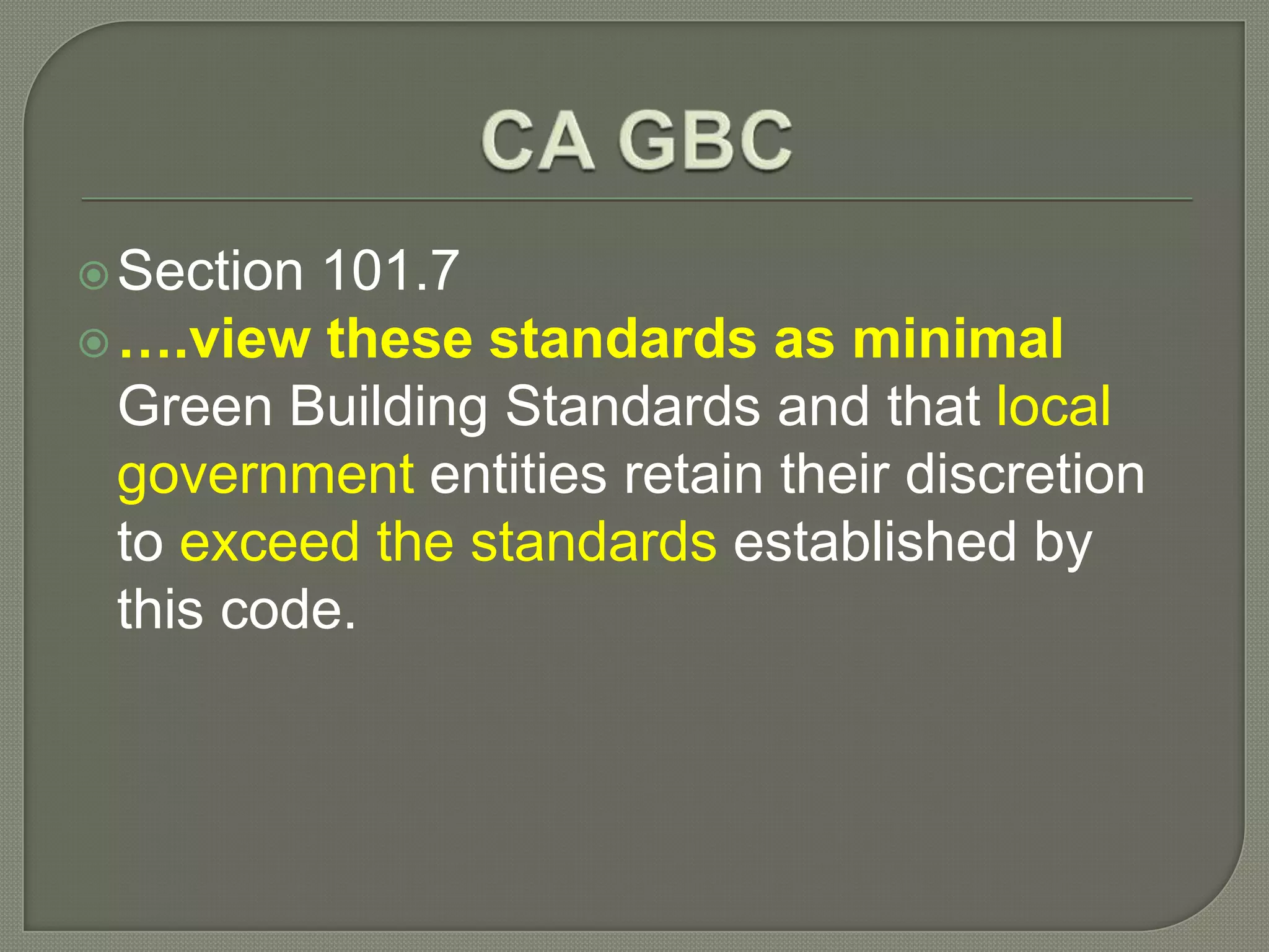 Green building codes, programs & rating systems | PPTX