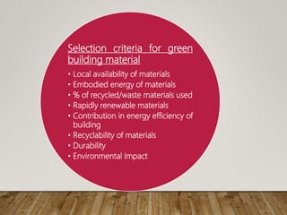 Green building construction and materials aayush kumar | PPTX
