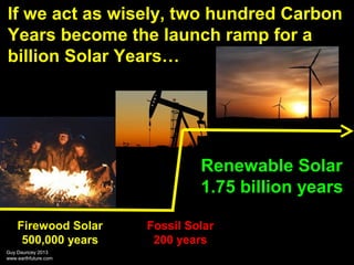 If we act as wisely, two hundred Carbon
Years become the launch ramp for a
billion Solar Years…

Renewable Solar
1.75 bill...