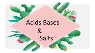 Acids Bases
&
Salts
 