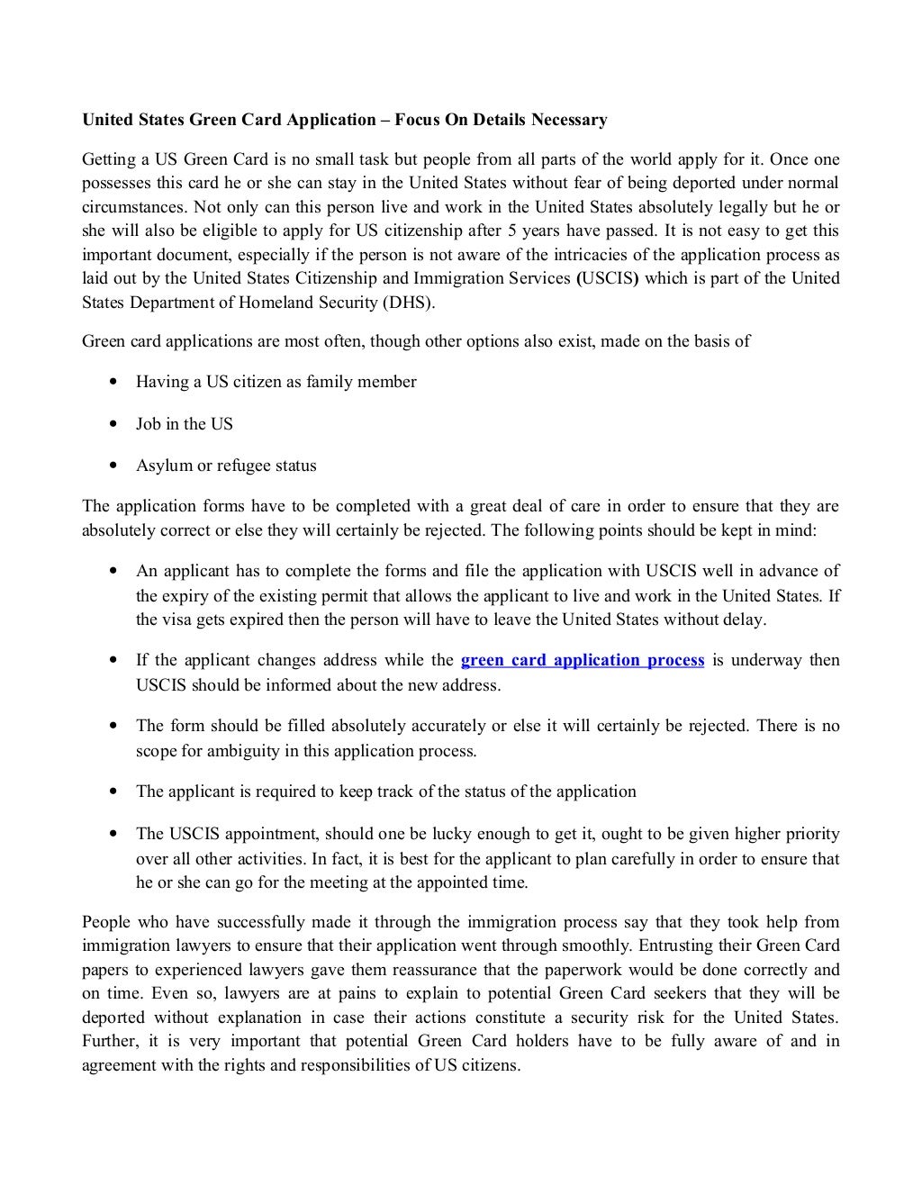 Green card application process