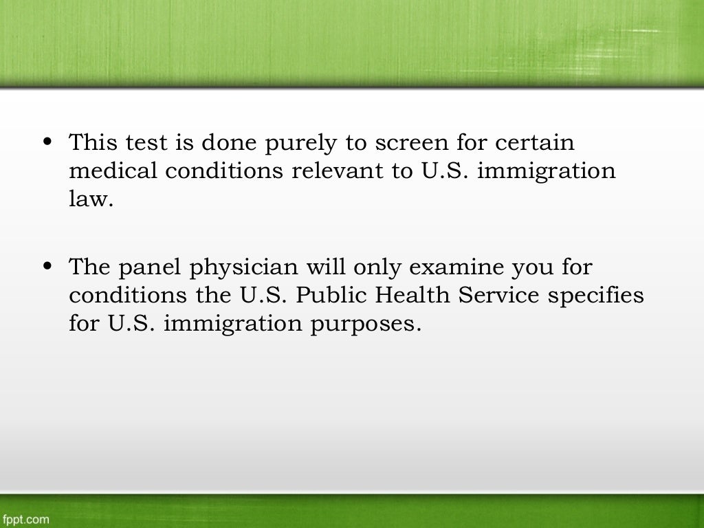Green card medical exam basics