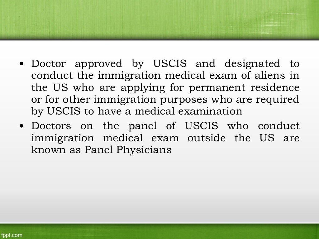 Green card medical exam basics