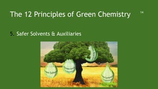 The 12 Principles of Green Chemistry 14
5. Safer Solvents & Auxiliaries
 