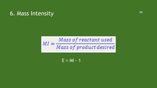 6. Mass Intensity 34
E = MI - 1
 