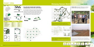Green + cities                                                                                                                                         Shenyang Hunnan District Masterplan case study
                                                                                         The 5750ha site is located south of downtown                                                                                                             Shenyang, China | Masterplan: Niek Roozen bv landscape
                                                                                         Shenyang between the Hun River and the airport.                                                                                                          architect, Urhahn Urban Design, BELW Advies bv | 2010

                                                                                         The team began the design process from the green perspective:
                                                                                         first an inventory of the existing conditions including the natural
                                                                                         landscape and the villages that have organically grown over
                                                                                         time and then a layout of the desired amount of green space.
                                                                                         In the masterplan, the green land uses were given a place
                                                                                         before the infrastructure of roads and other land uses.




          Type of green                       Max distance                 Area
          block green                         200 m                        < 1 ha
          street park                         400 m                        3 ha                                                                                The grid was faded back and used as the basis to design the overall
                                                                                                                                                                NIEK ROOZEN bv
          neighbourhood park                  800 m                        15 ha                                                                                 l a n d s c a p e   a r c h i t e c t s
                                                                                                                                                               masterplan in a new creative way, resulting in a dynamic green urban plan.
          sub-district park                   1600 m                       100 ha
          district park                       3200 m                       500 ha




                                                                                                                                                               The green infrastructure of the street system was also designed in order to        Some parts of the final concept green plan, such as a few city parks and
                                                                                                                                                               reduce the negative impact of air pollutants for residents by locating trees and   the central main axis, are currently under construction, including Mozi Mountain.
                                                                                                                                                               green in the right place.                                                          Parkdesign by Niek Roozen bv, Roodbeen Architectuur, Urhahn Urban Design and
                                                                                                                                                                                                                                                  Loos van Vliet.




24   Experts: Niek Roozen bv landscape architects, Urhahn Urban Design, BELW Advies bv                                                                                                                                                                                                                                                25
 