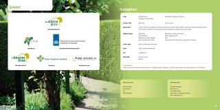 Green +
                                                                                                                         Colophon
                                                                                                                          Author		                     Michelle	de	Roo		                                 Niek	Roozen	bv	landscape	architects
                                                                                                                          	                            landscape	&	urban	designer


                                                                                                                          Associate editor 	           Mark	Long	                                        UK	Green	Forum


                                                                                                                          Special thanks               A	special	thanks	to	Jan	Habets,	Roel	van	Dijk	and	Jaap	Spros	of	Plant	Publicity	Holland	for	all	their	commitment	during	the	process	
                                             www.thegreencity.com                                                         	                            of	this	book.	And	thank	you	to	all	the	experts	who	contributed	time,	information,	advice	and	images.


                                                                                                                          Additional support 	         Niek	Roozen	                                      Niek	Roozen	bv	landscape	architects
                                                                                                                          	                            Vincent	Kuypers	                                  Alterra	-	Wageningen	UR
                                                                                                                          	                            Doeke	Faber	&	Sjaak	Langeslag	                    AIPH
                                                                                                                          	                            Marcel	Vernooij	&	Arno	Rohde	                     Dutch	Ministry	of	Economic	Affairs,	Agriculture	&	Innovation


                                                                                                                          Graphic design		             KopArt	reclamebureau,	Amstelveen


                              www.aiph.org                      www.rijksoverheid.nl/ministeries/eleni                    Printer                      Zwaan	Printmedia,	Wormerveer


                                                                                                                          Year 	                       September	2011


                                                                                                                          ISBN number                  978-94-91127-00-7
                                                                                                                          	                            NUR	100



        www.degroenestad.nl                   www.pph.nl                                            www.niekroozen.com    ©	The	Green	City
                                                                                                                          No	part	of	this	publication	may	be	reproduced	and	/	or	published	by	print,	photocopy,	or	any	other	means	without	prior	written	permission	of	the	publisher.




                                                                                                                          Photo’s	Front	Cover	                                                                     Photo’s	Back	Cover


                                                                                                                          WVTTK	Architects                                                                         Gemeente	Amsterdam
                                                                                                                          De	Tussentuin                                                                            Niek	Roozen	bv
                                                                                                                          PPH                                                                                      Stichting	Open	Boek
                                                                                                                          NEXIT	Architecten                                                                        Copijn	Tuin-	en	Landschapsarchitecten
                                                                                                                                                                                                                   Sketch:	BELW	Advies	bv




98                                                                                                                                                                                                                                                                                            99
 