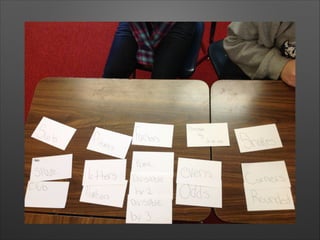 Green classifying cards