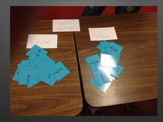 Green classifying cards