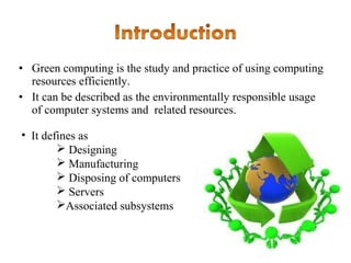Green computing:Experience report and best practices | PPT