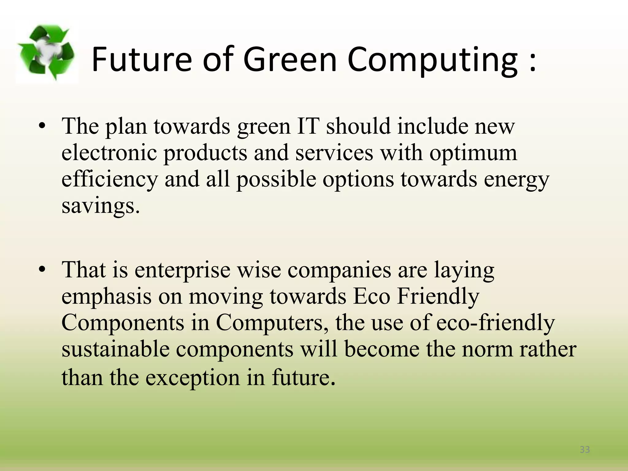 Green computing | PPTX | Computing | Technology & Computing