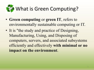 Green computing | PPT