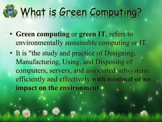 Green computing | PPT