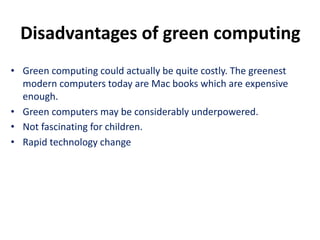 Green computing ppt | PPT