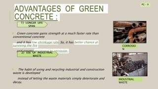 GREEN concrete ppt for civil engineering seminar | PPTX