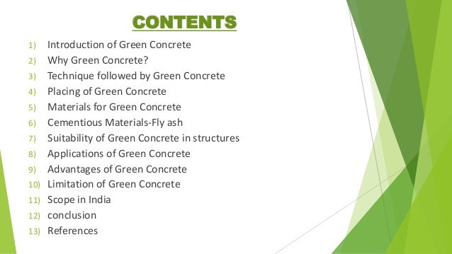thesis topic on green concrete