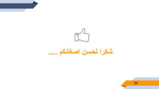 29
‫اصغائكم‬ ‫لحسن‬ ‫شكرا‬....
 
