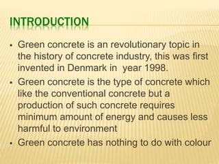 Green concrete power point presentation | PPTX