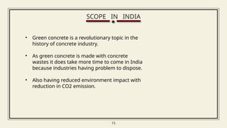 Introduction of Green Concrete in Construction Industry | PPTX