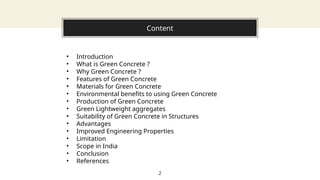 Introduction of Green Concrete in Construction Industry | PPTX