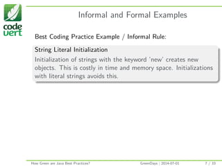 How Green are Java Best Coding Practices? - GreenDays @ Rennes - 2014 ...