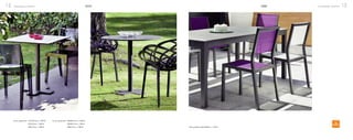 12   Greendesign Collection                                                   NOXO                                        ANNE   Greendesign Collection   13




     Noxo greenlam 70x70x75cm. | 390 €   Tuoxo greenlam 80x80x75cm. | 480 €
                    Ø70x75cm. | 460 €                   90x90x75cm. | 500 €
                    Ø80x75cm. | 480 €                   Ø80x75cm. | 480 €            Silla apilable 48x53x89cm. | 185 €
 