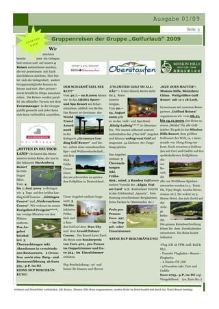 Golf Magazin "Green Discoverer" Feb 2009