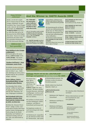 Golf Magazin "Green Discoverer" Feb 2009