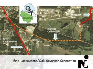 Oak
                                          Savannah
                                          Trail



                            Planned
                            Connection


Erie
Lackawanna
Trail




       Erie-Lackawanna/Oak-Savannah Connection
 