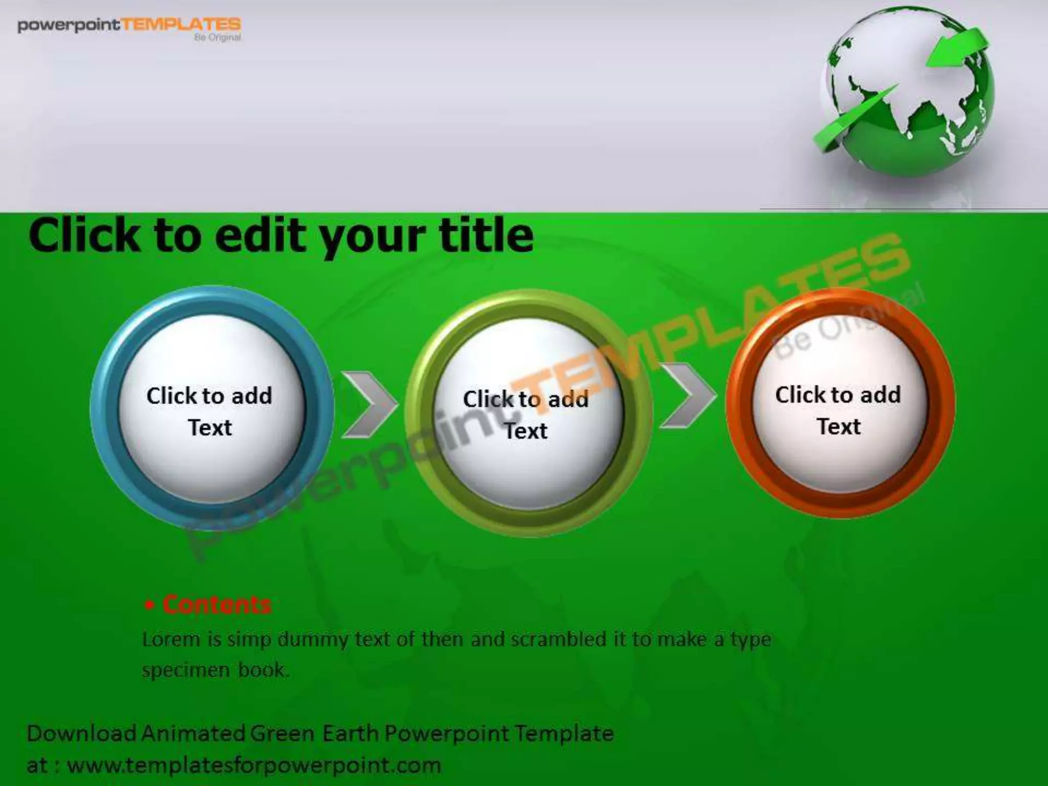 Animated Green Earth Powerpoint Template - templatesforpowerpoint.com