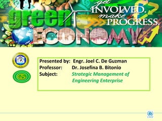 Presented by: Engr. Joel C. De Guzman
Professor: Dr. Josefina B. Bitonio
Subject: Strategic Management of
Engineering Enterprise
 